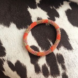 Beaded Nepal Glass Roll On Bracelet